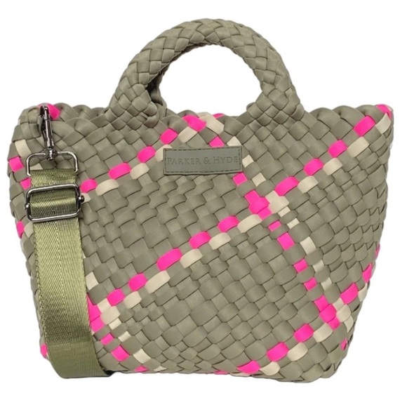 Parker & Hyde Handbags - NWT - Parker & Hyde - Woven Mini Tote Bag - Sage Multi Pink